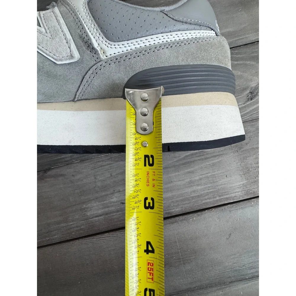 New Balance 574+ Platform Sneakers Grey White WL574ZBA Womens 11 Chunky Shoe - Picture 11 of 11